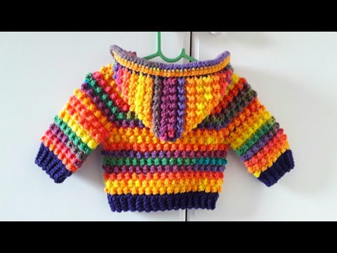Crochet #21 How to crochet baby hoodie &quot; Goosebumps &quot;
