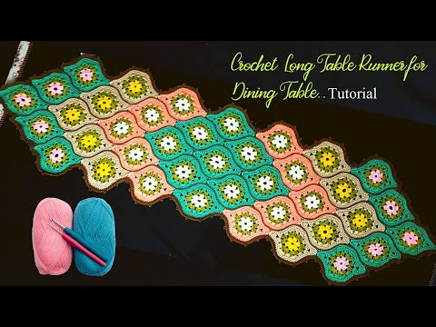 Crochet Long Table Runner with Motives | English Tutorial
