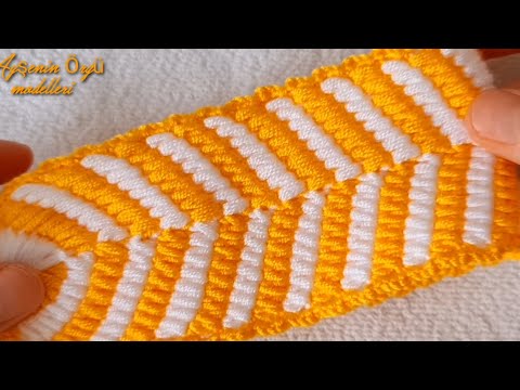 Super Tunisian Knitting krochet örgü modeli saç bandı bandana