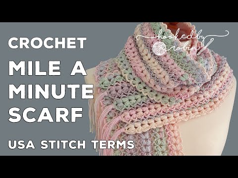 Crochet Puff Stitch Mile A Minute Scarf | Easy Crochet Scarf!