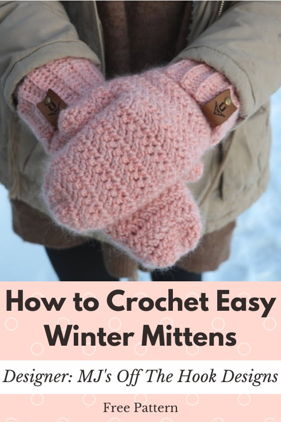 Crochet Winter Mittens Simple Pattern