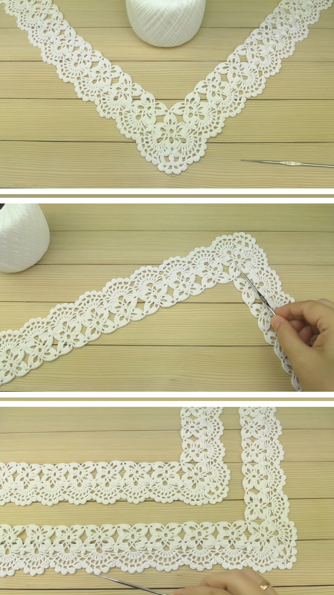 Crochet lace edging pattern, crochet trim for tablecloth, cr