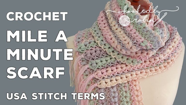 Easy Puff Stitch Crochet Scarf pattern