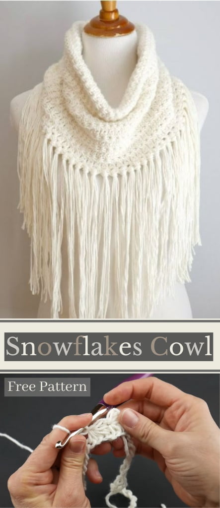 How I Crocheted Catching Snowflakes Cowl 