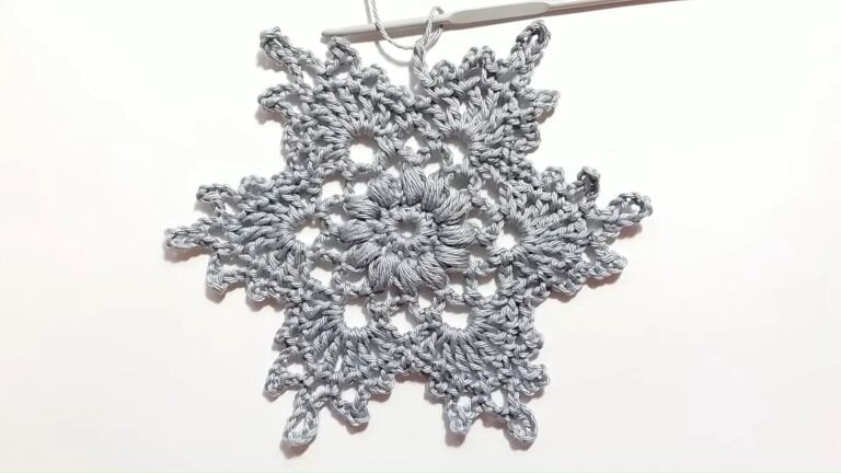 How To Crochet Snowflake Ornament Motif pattern