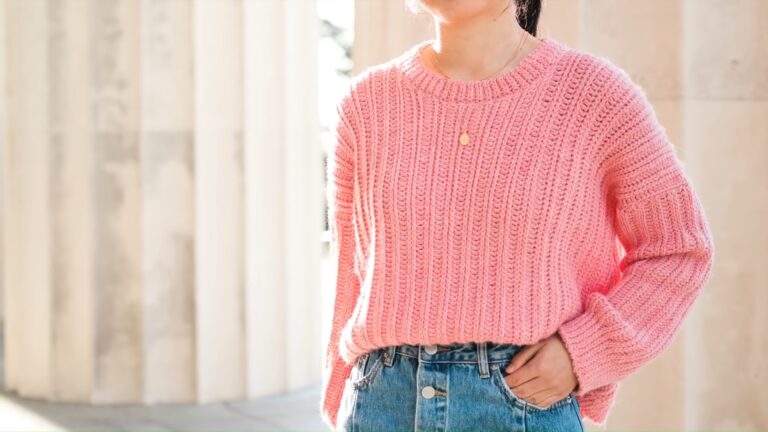 Pink Sweater Crocheting For Free pattern