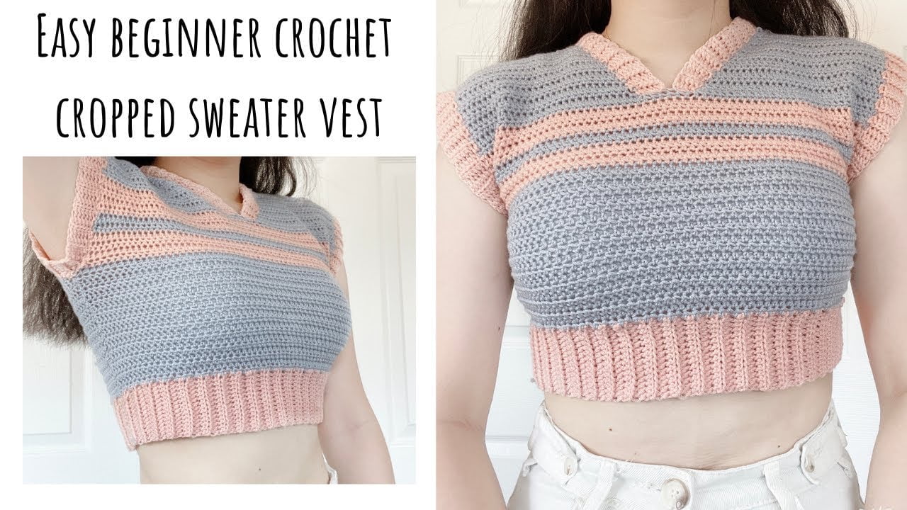 Crochet Cropped Sweater Vest