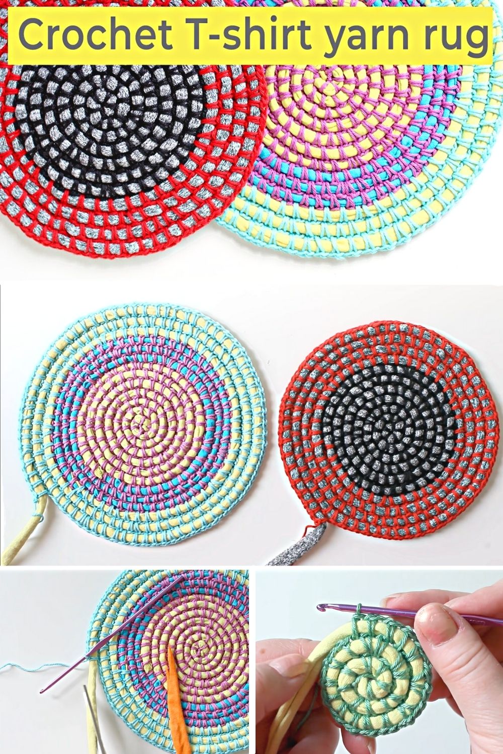 T – Shirt Yarn Round Rug – How to crochet a rug – Free Crochet