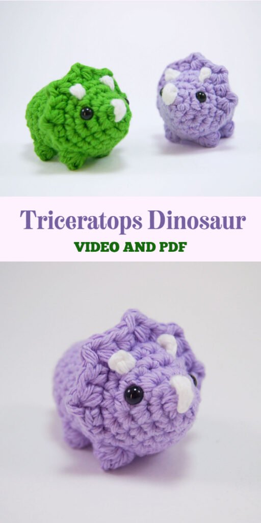How to Crochet a Triceratops Dinosaur