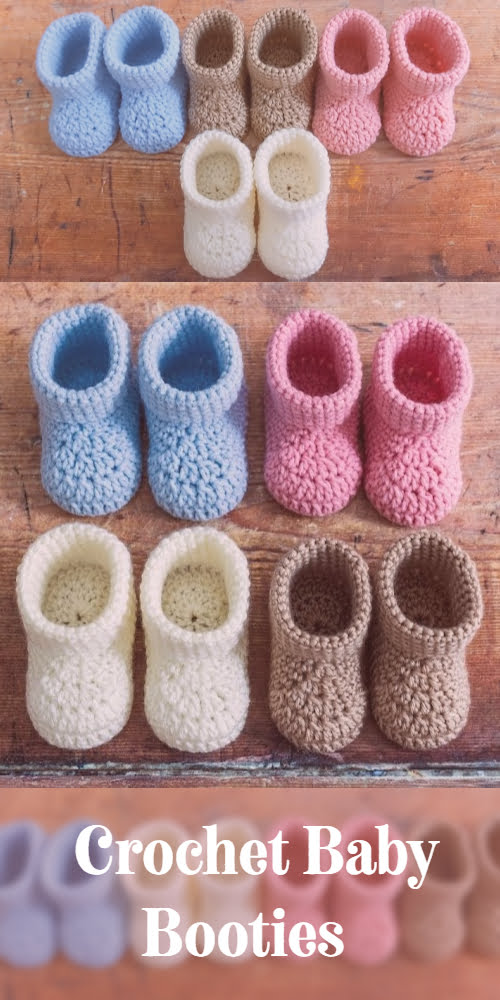 Super Easy Crochet Baby Booties