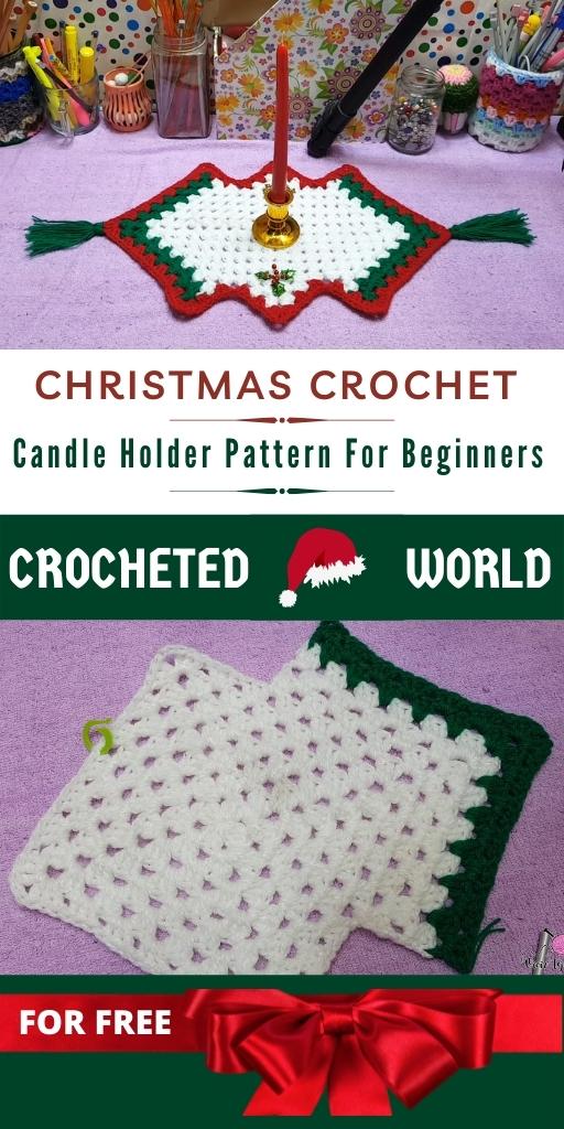 Christmas Crochet Candle Holder Pattern