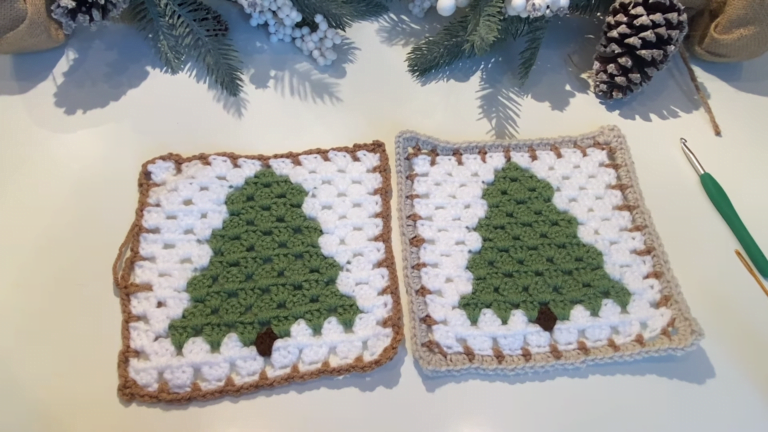 Crochet Easy Christmas Granny Squares is free pattern and can be done by beginners. You will use simple crochet techniques in this project.