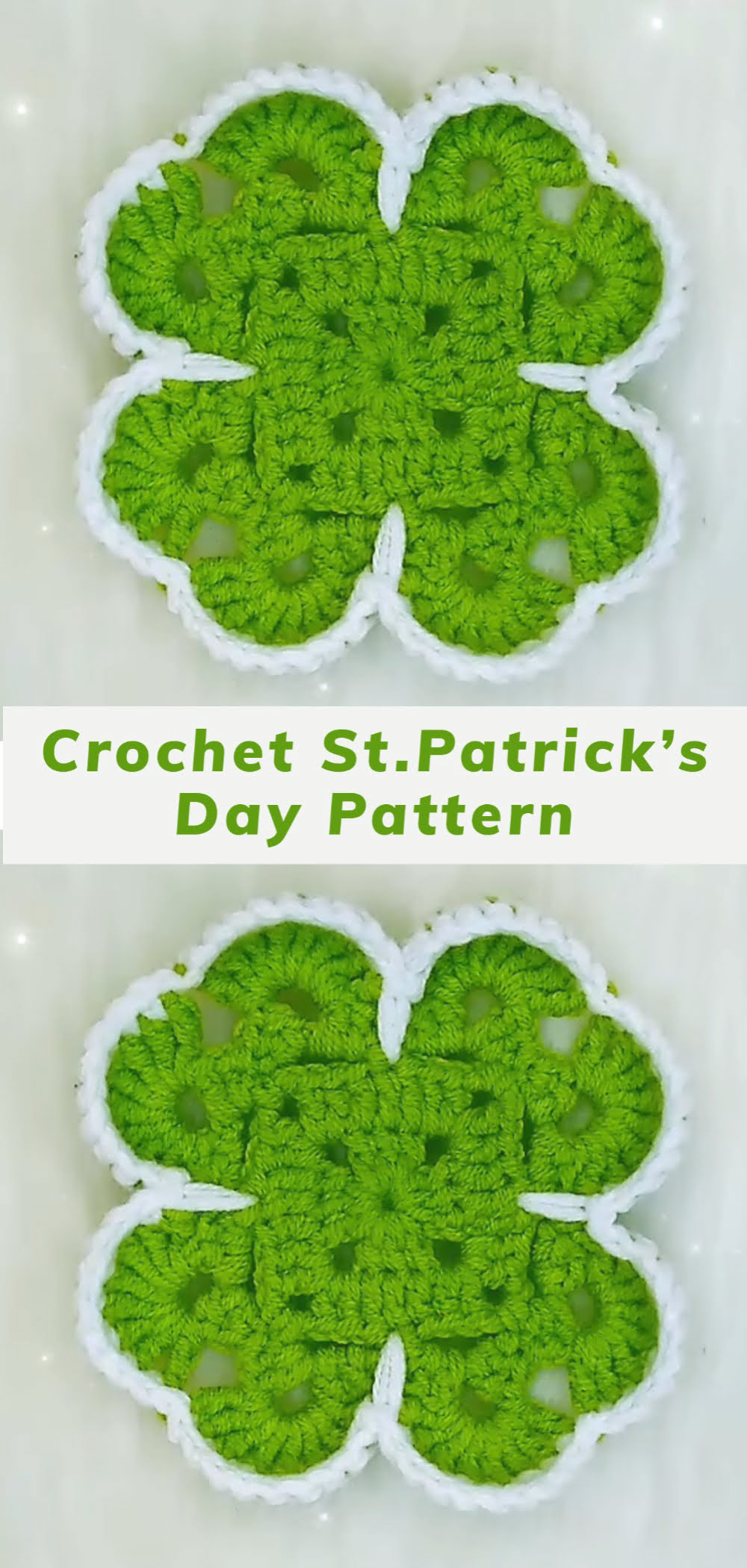 Crochet St Patrick's Day Pattern is free step by step explained crochet coaster tutorial which can be done by beginners.