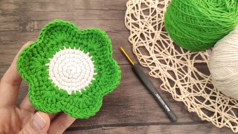 Cutest Easy Crochet Flower Coaster Free Pattern - Brighten up your table with adorable flower-shaped coasters using this free crochet pattern