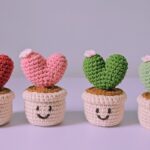 Free Pattern: Crochet Heart Cactus - Create a charming crochet heart cactus with this free pattern
