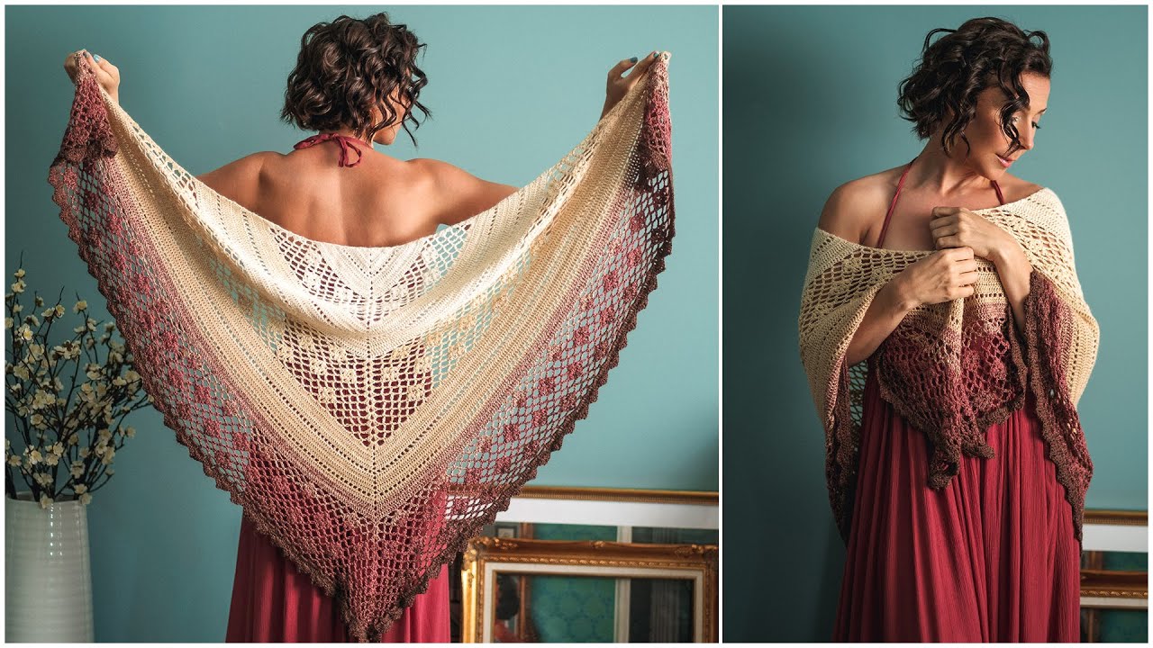 Simple Sunset Shawl Crochet Tutorial - Crocheted World