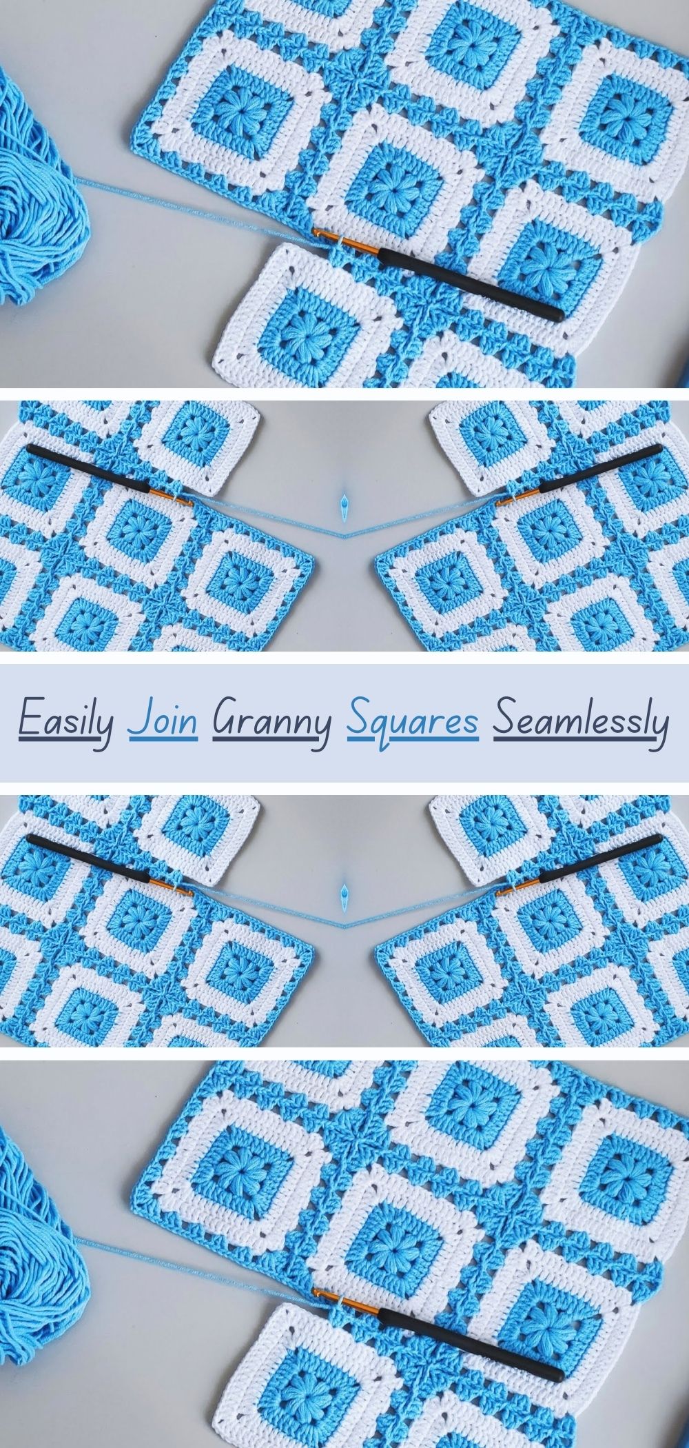 Easily Join Granny Squares Seamlessly - Learn how to join granny squares together seamlessly with this easy-to-follow tutorial