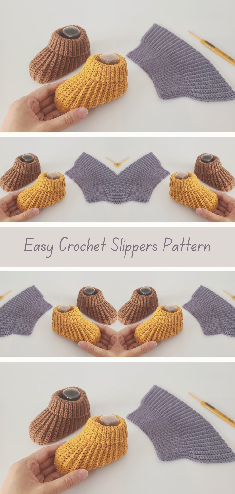 Easy Crochet Slippers Pattern - Create comfortable and stylish slippers with this beginner-friendly crochet pattern