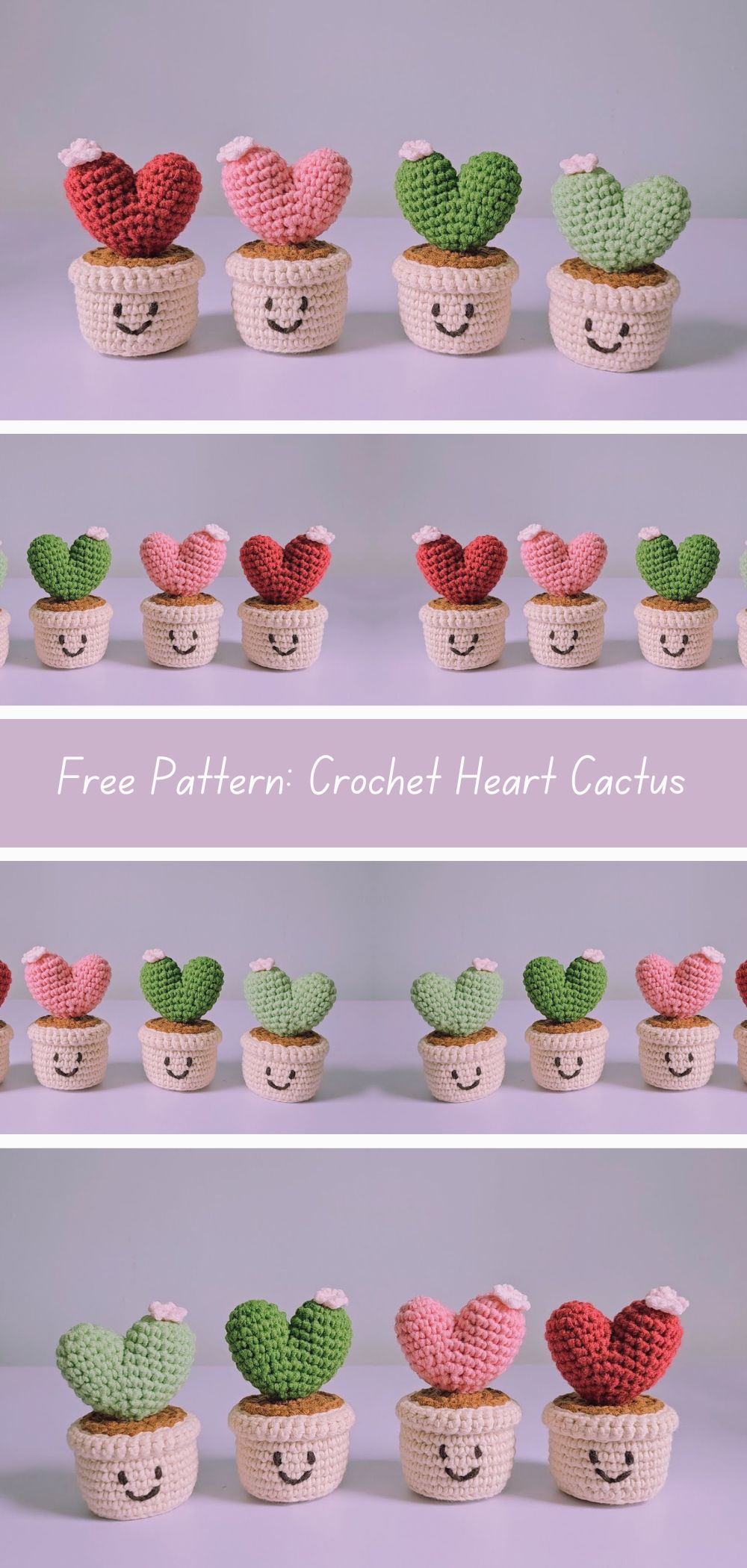 Free Pattern: Crochet Heart Cactus - Create a charming crochet heart cactus with this free pattern