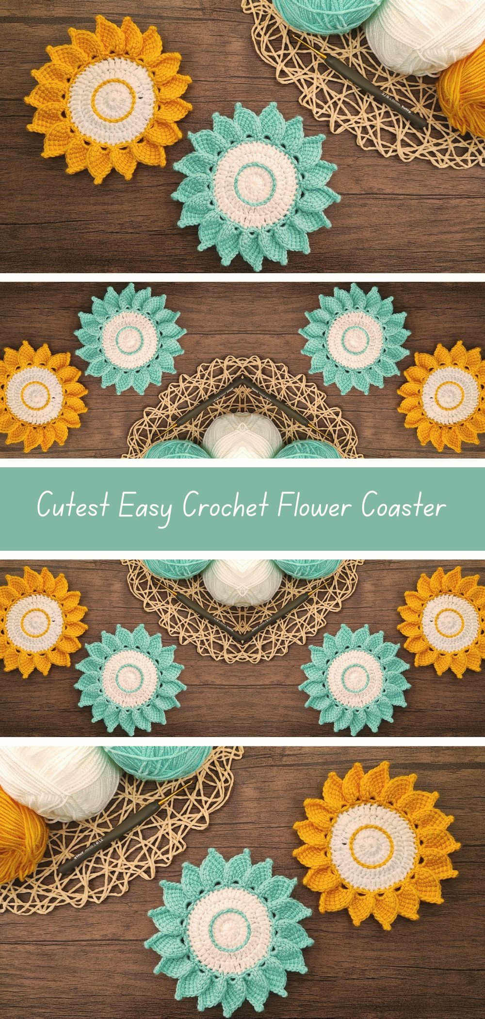 Free Pattern: Cutest Easy Crochet Coaster - Create adorable coasters with this free crochet pattern