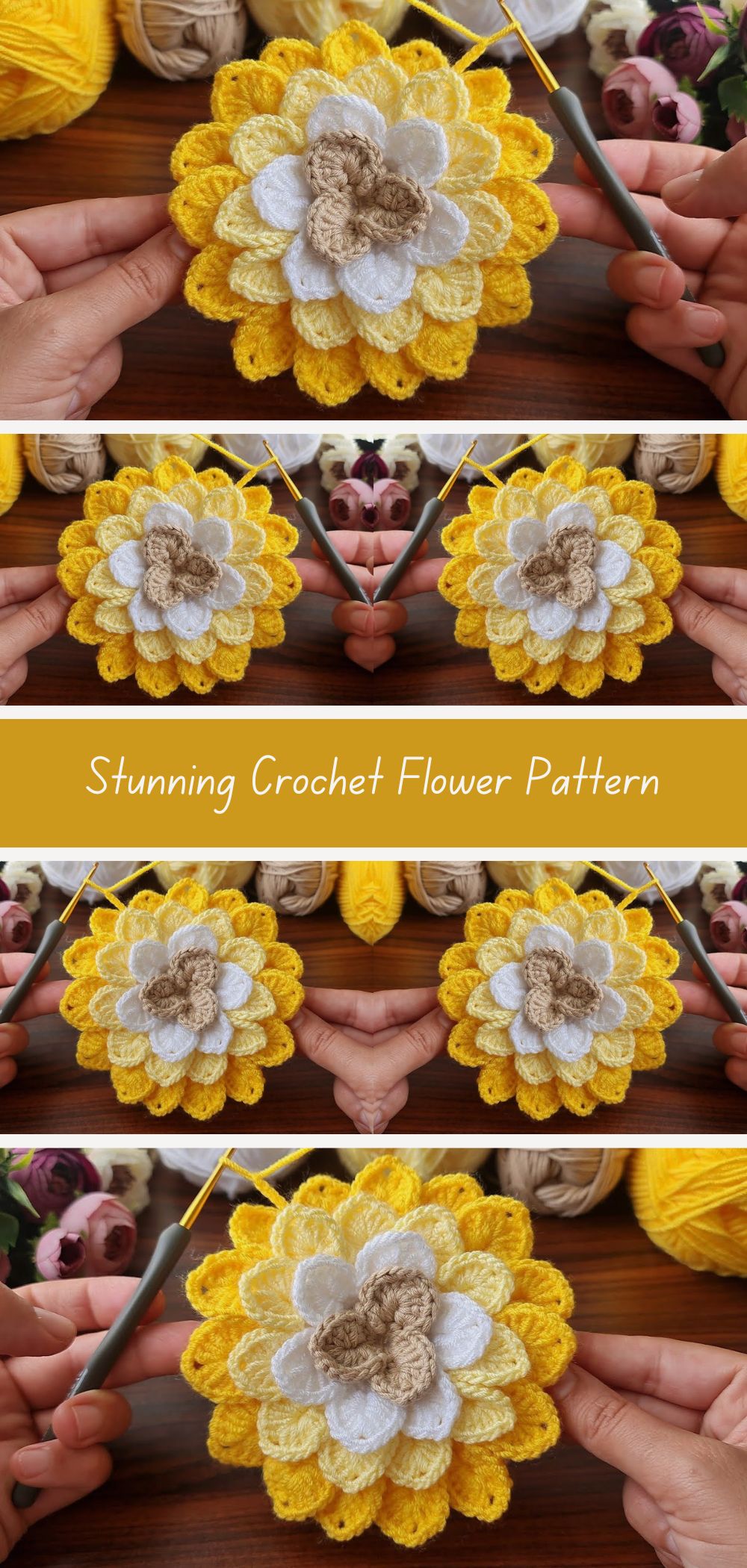 Stunning Crochet Flower Pattern - Create breathtaking crochet flowers with this intricate and beautiful pattern