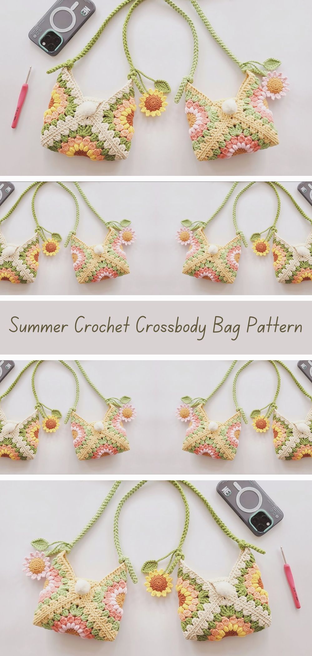 Summer Crochet Crossbody Bag Pattern - Create a trendy and practical crochet bag perfect for sunny days with this stylish pattern