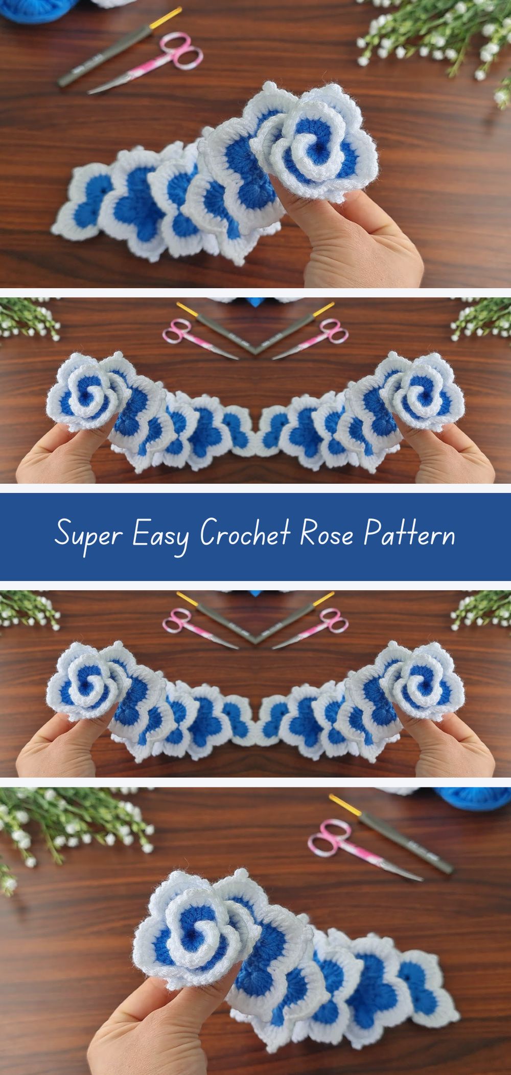Super Easy Crochet Rose Pattern - Create lovely crochet roses with this simple and easy-to-follow pattern