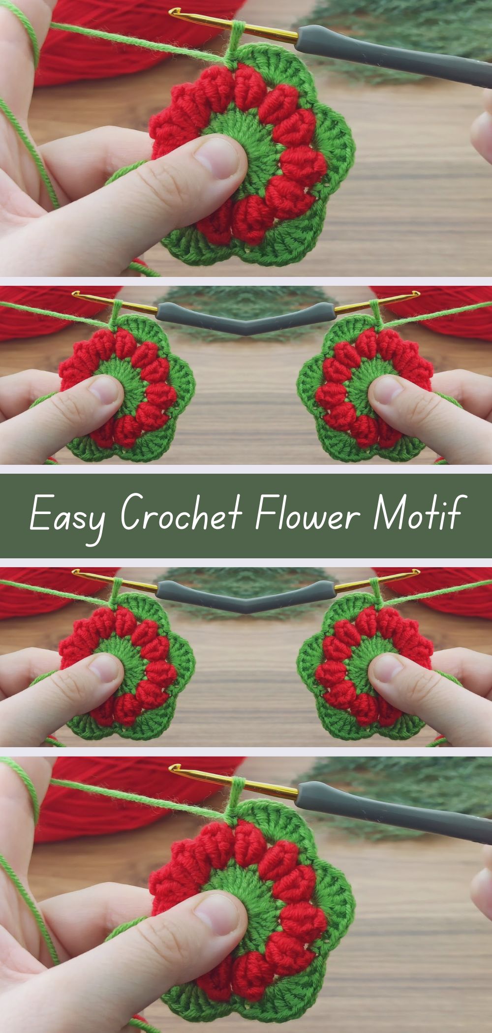 Two-Color Easy Crochet Flower Motif Pattern - Craft beautiful two-color crochet flower motifs with ease using this simple pattern"