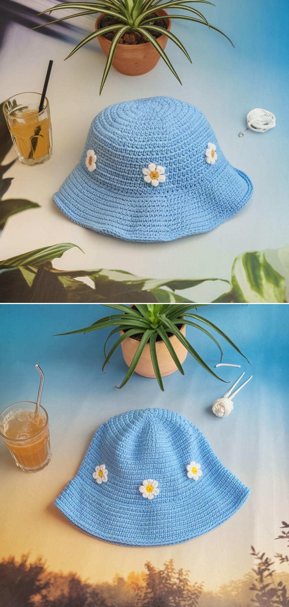 DIY Crochet Daisy Bucket Hat with a step-by-step tutorial – perfect for beginners and summer fashion.