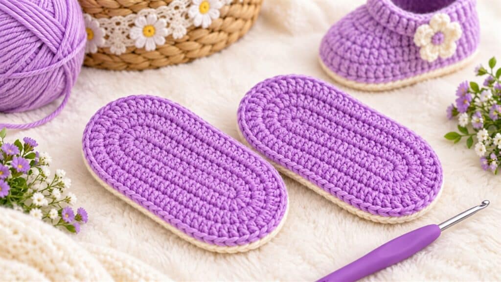 Crochet Baby Slipper Sole for 6–9 Months: Easy Video Tutorial