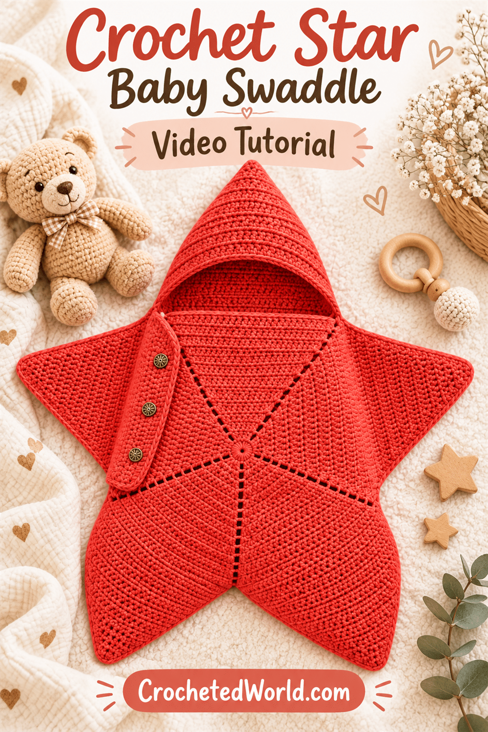 Crochet Star Baby Swaddle: Make This Beautiful Project. AI-modified Pinterest image.