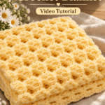 Yellow Textured Crochet Blanket