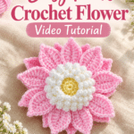 Easy Pink Crochet Flower